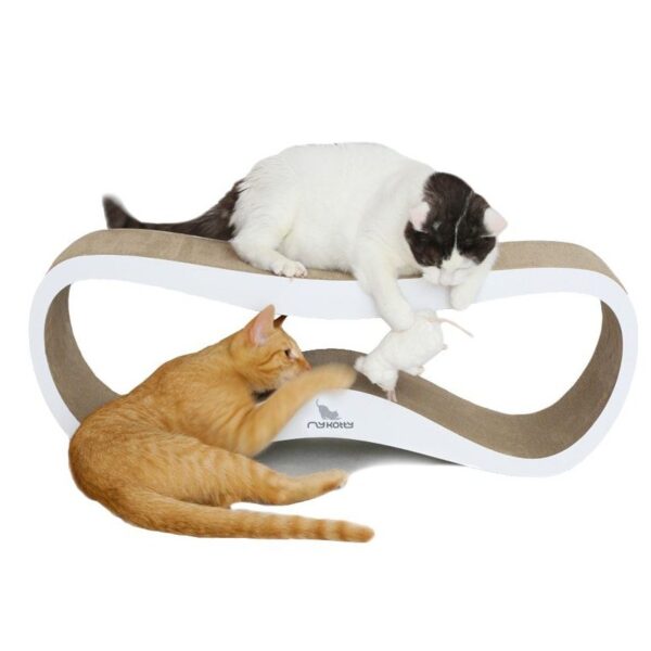 myKotty LUI scratcher duurzaam kartonnen krabmeubel voor katten wit katten spelen