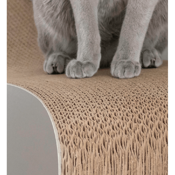 myKotty VIGO grijs duurzaam kartonnen krabmeubel voor katten grijs kat krabt
