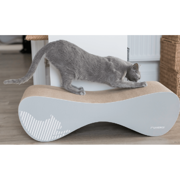 myKotty VIGO grijs duurzaam kartonnen krabmeubel voor katten grijs kat krabt