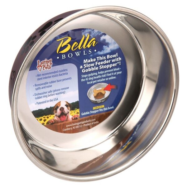 Loving Pets - Bella Bowl Metallic Grape snorhaarvriendelijk drinkbak eetbak katten honden