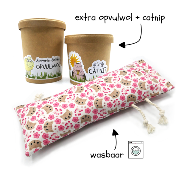 greenPAWS - Cherry Blossom Cats hervulbaar trappelkussen speelpakket